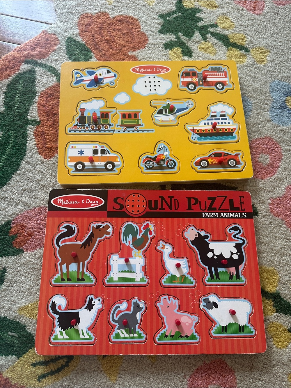 Melissa & Doug Vehicles & Farm Animals Sound Puzzles